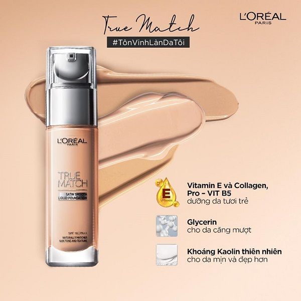 Kem Nền Loreal Mịn Nhẹ Dưỡng Da Dạng Lỏng True Match Blendable Foundation 30ml