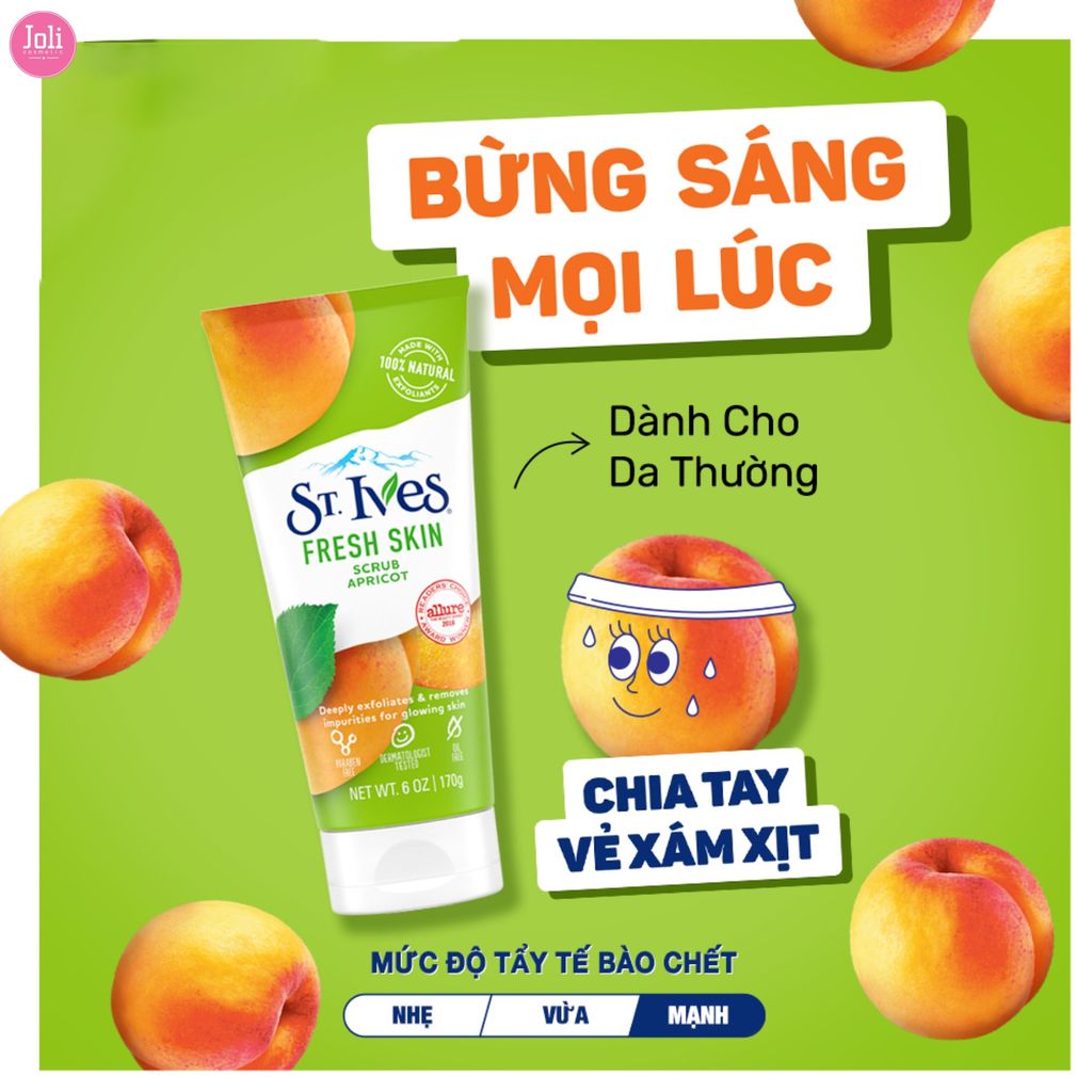 Sữa Rửa Mặt Tẩy Tế Bào Chết Trái Mơ Tươi Mát St.Ives Fresh Skin Apricot Scrub 170g