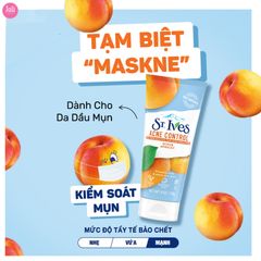 Sữa Rửa Mặt Tẩy Tế Bào Chết Trái Mơ Ngừa Mụn St.Ives Apricot Acne Control Scrub 170g