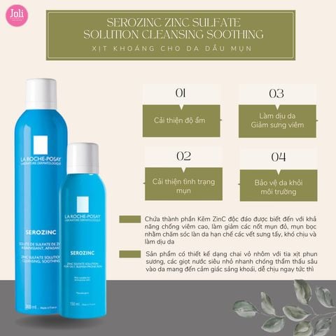 Xịt Khoáng Cho Da Dầu Mụn La Roche-Posay Serozinc Zinc Sulfate Solution Cleansing Soothing