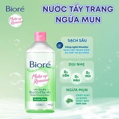 Nước Tẩy Trang Biore Ngăn Ngừa Mụn Makeup Remover Perfect Cleansing Water Acne Care 400ml