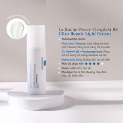 Kem Dưỡng Cấp Ẩm, Làm Dịu, Phục Hồi Da La Roche-Posay Cicaplast B5 Ultra-Repair Light Cream 40ml