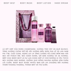 Set 4 Món Bath & Body Works (dưỡng tay 29ml + xịt thơm 236ml + sữa tắm 295ml + sữa dưỡng 236ml)