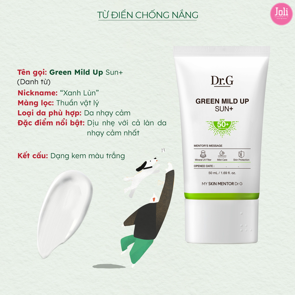 Kem Chống Nắng Cho Da Nhạy Cảm Dr.G Green Mild Up Sun SPF 50+ PA++++