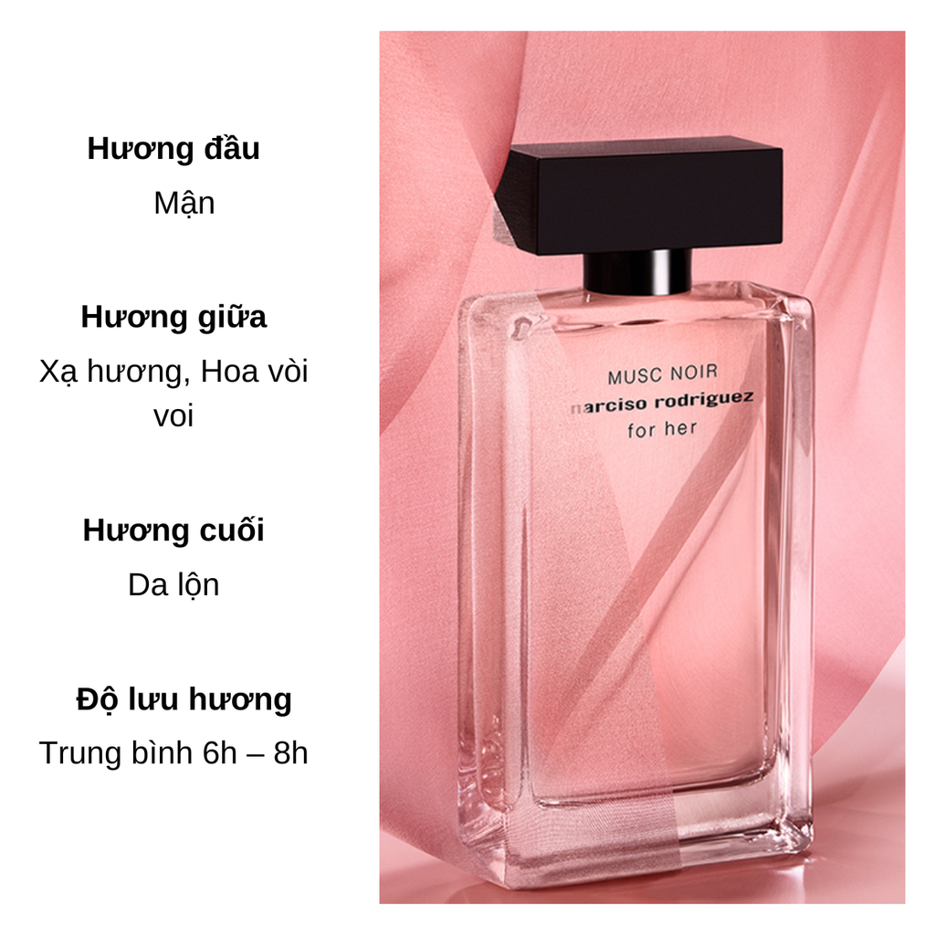 Set Nước Hoa Nữ Narciso Rodriguez Musc Noir For Her EDP (Nước hoa 100ml + 10ml + Lotion 50ml)