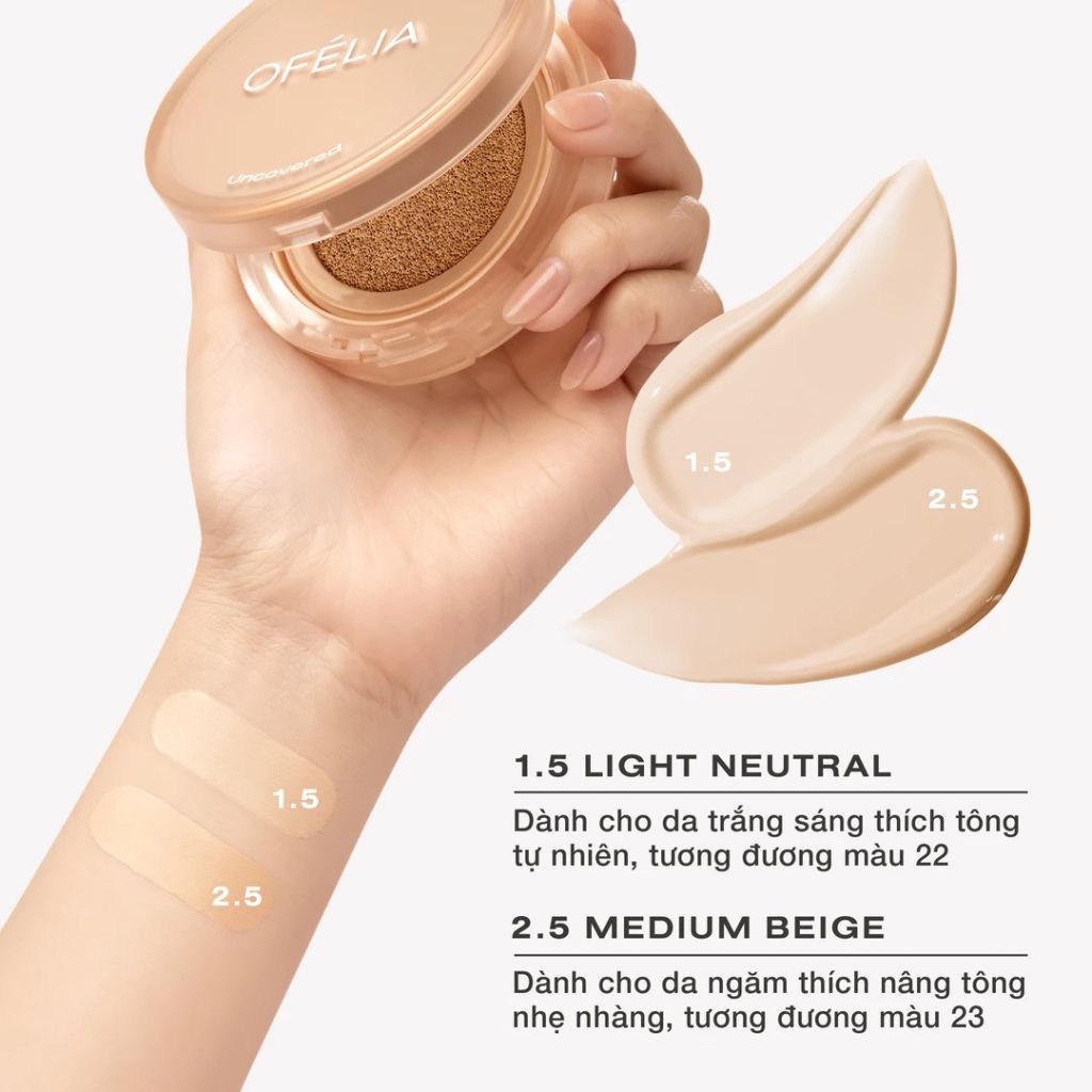 Phấn Nước Ofelia Uncovered Longwear Cushion SPF50+ PA++++ 12g
