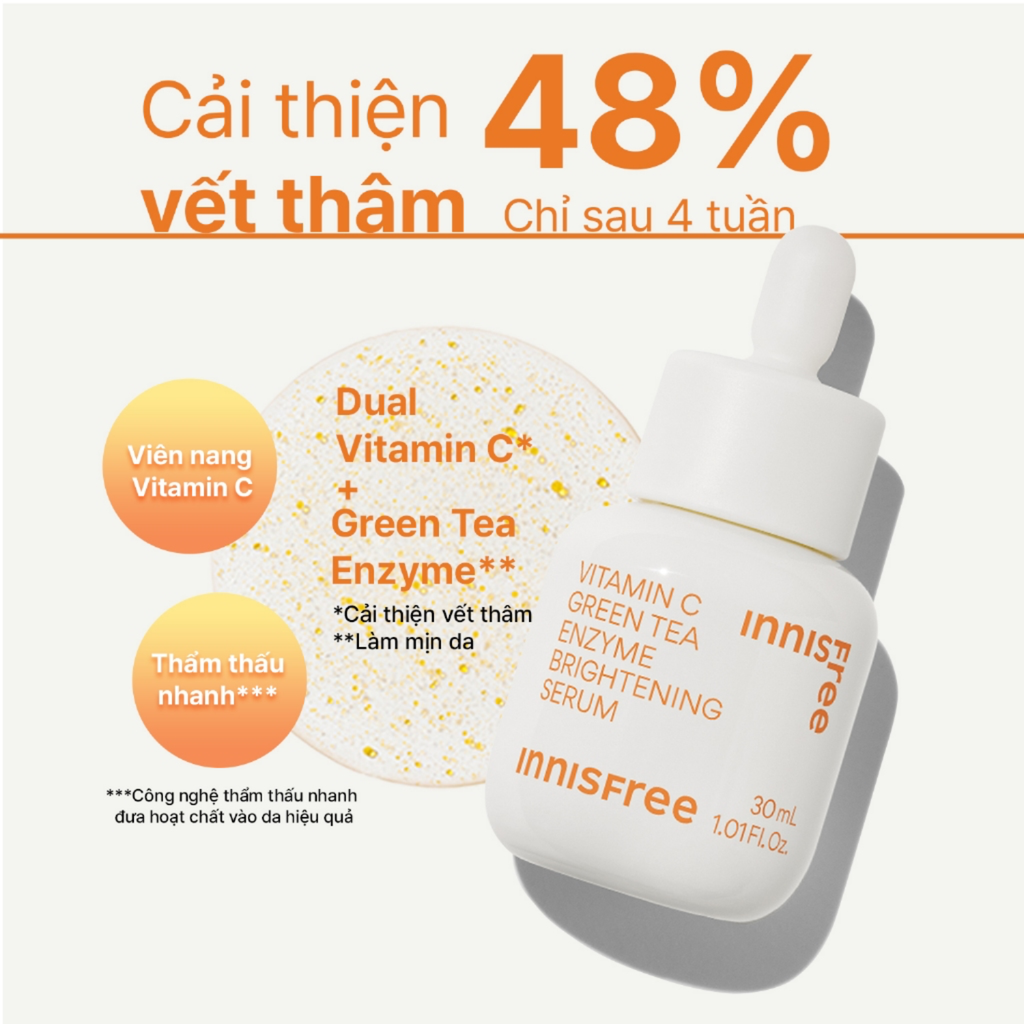 Tinh Chất Dưỡng Sáng Da innisfree Vitamin C Green Tea Enzyme Brightening Serum