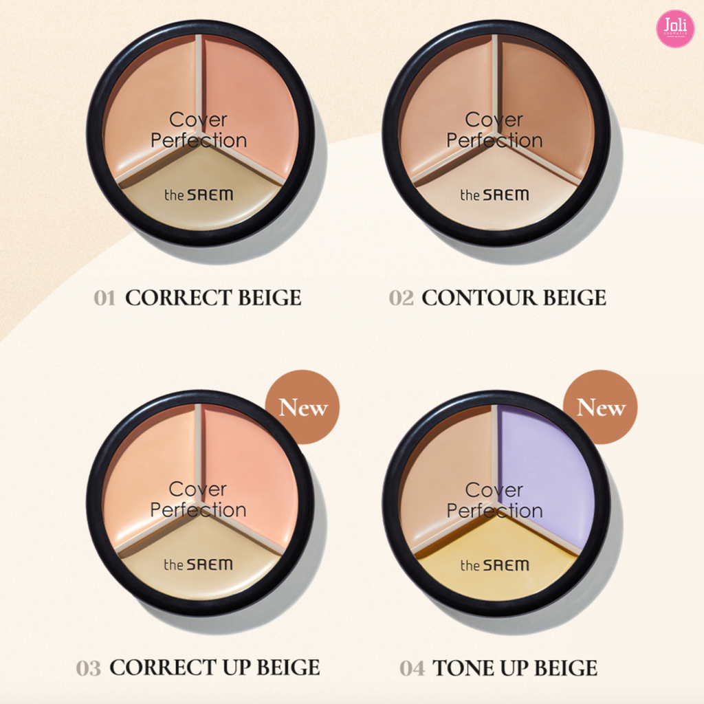 Kem Che Khuyết Điểm The Saem Cover Perfection Triple Pot Concealer