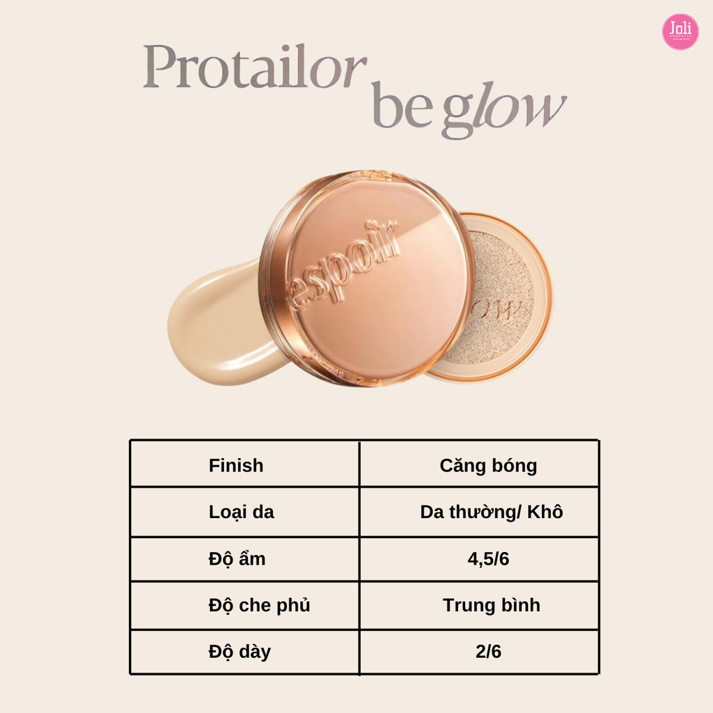 Phấn Nước Espoir Pro Tailor Be Glow Cushion New Class SPF42 PA++ 13g (Tặng Kèm Lõi)