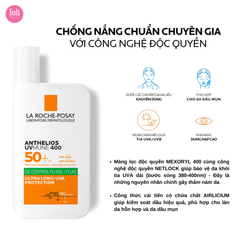 Sữa Chống Nắng Cho Da Dầu Mụn La Roche-Posay Anthelios UVMUNE400 Oil Control Fluid 50ml + Nước Tẩy Trang Dành Cho Da Nhạy Cảm La Roche-Posay 50ml