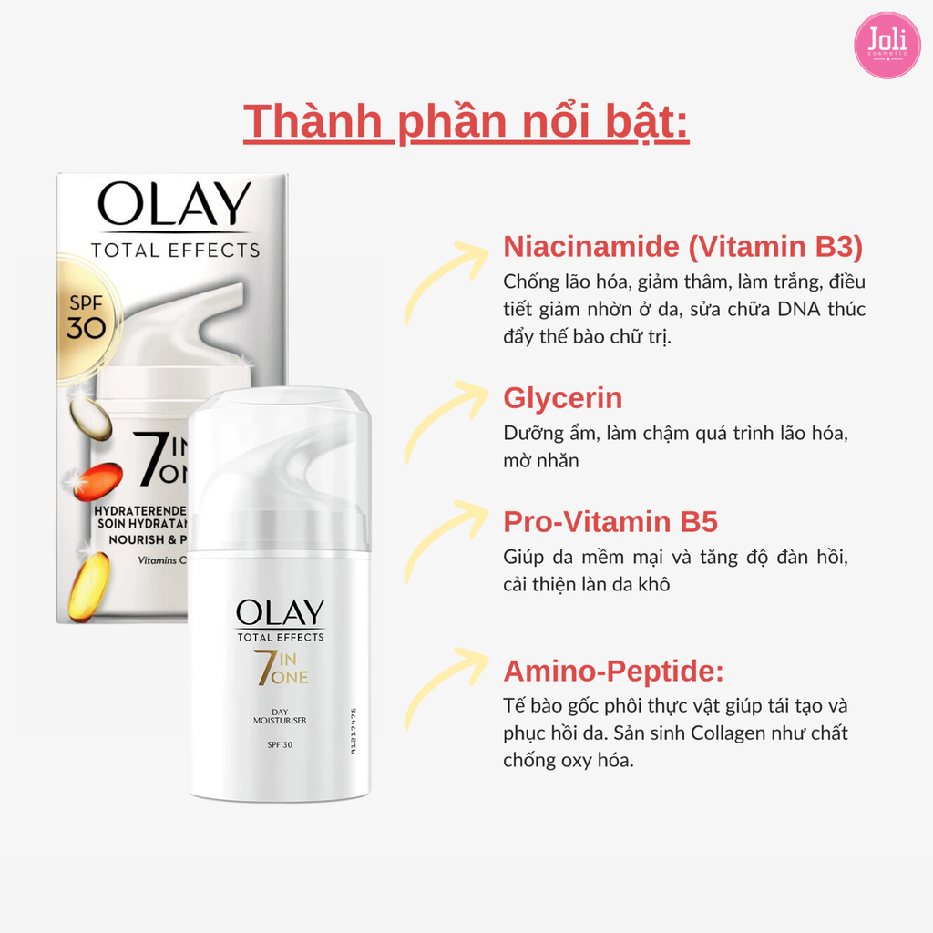 Kem Dưỡng Chống Lão Hóa Ban Ngày Olay Total Effects 7in1 Day Moisturiser Nourish & Protect SPF30 50ml