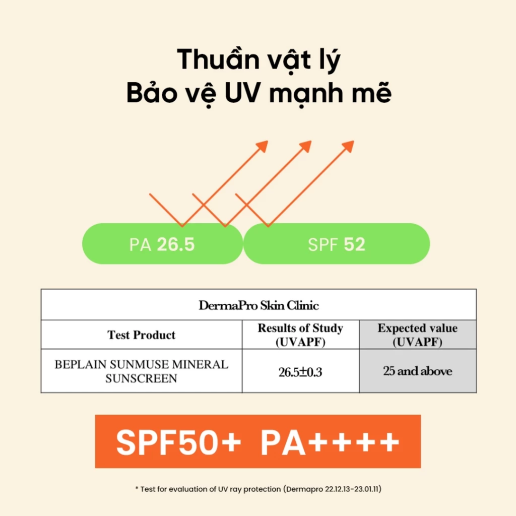 Kem Chống Nắng Kiềm Dầu beplain Sunmuse Mineral Sunscreen SPF50+ PA++++ 50ml