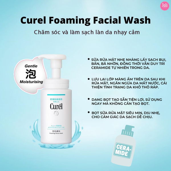 Bộ Đôi Làm Sạch Và Dưỡng Ẩm Chuyên Sâu Curel Intensive Moisture Care (Moisture Facial Cream 40g Foaming Facial Wash 150ml)