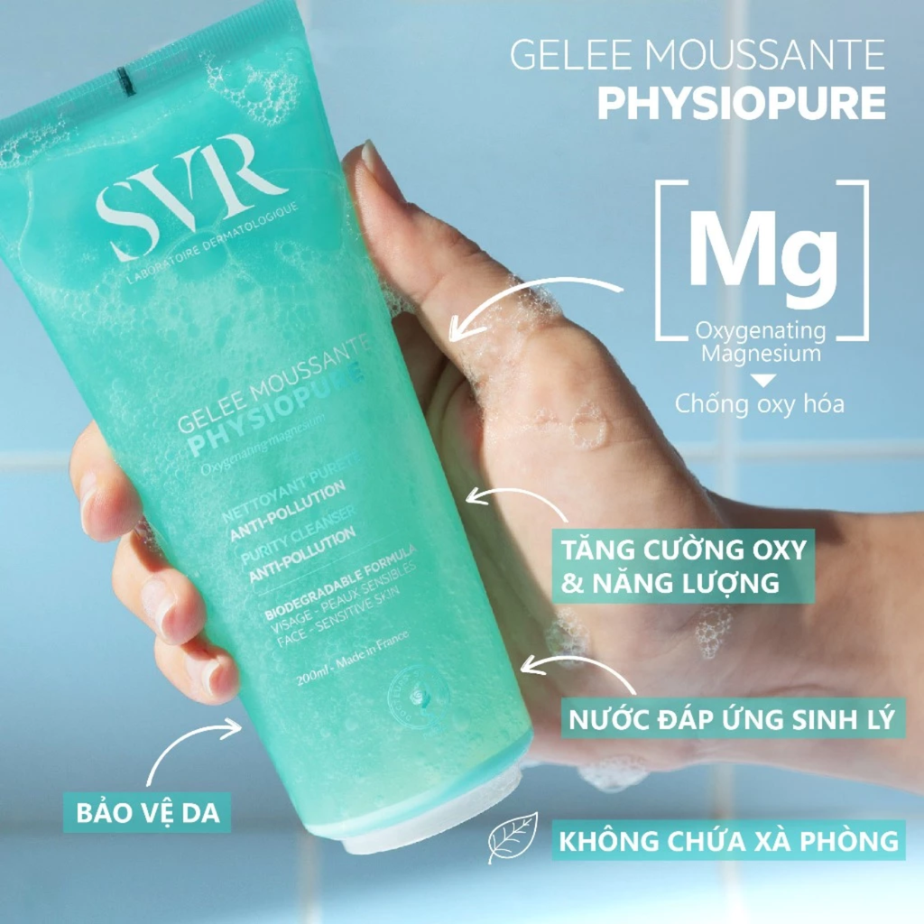 Gel Rửa Mặt SVR Dành Cho Da Nhạy Cảm Physiopure Gelée Moussante