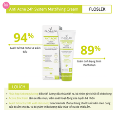 Kem Dưỡng Ẩm Kiểm Soát Dầu Floslek Pharma Anti Acne Mattifying Cream 50ml