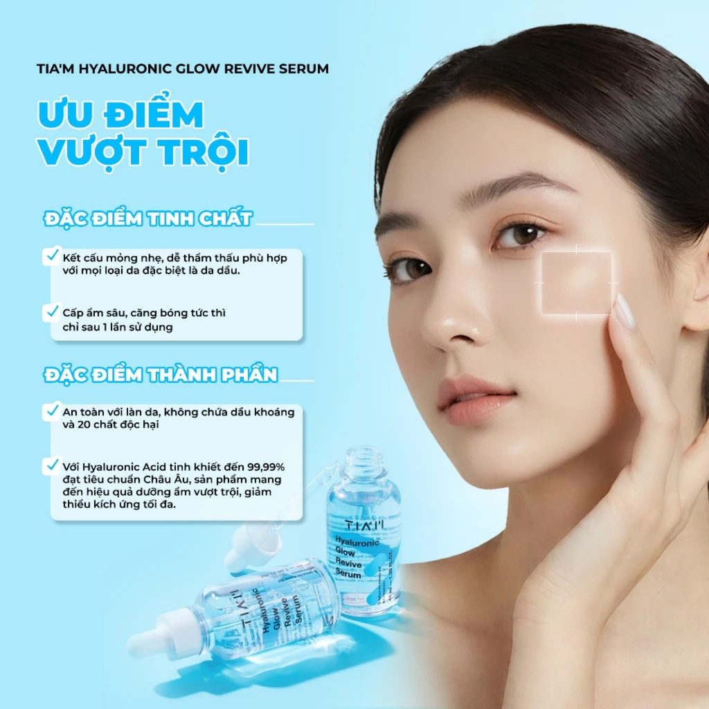 Tinh Chất Cấp Ẩm Căng Bóng Da Tia'm Hyaluronic Glow Revive Serum 40ml