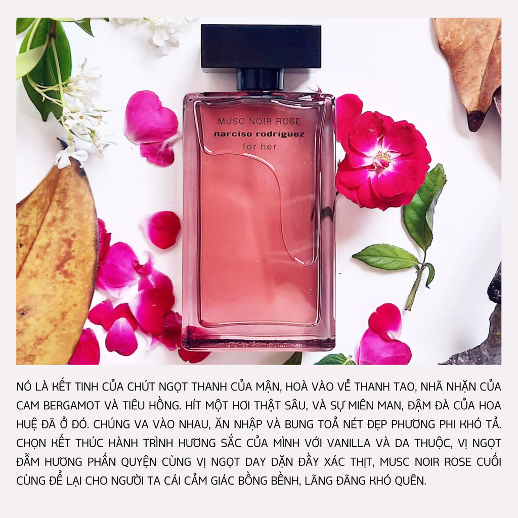 Set Nước Hoa Nữ Narciso Rodriguez Musc Noir Rose For Her (EDP 50ml + Showger gel 50ml + Lotion 50ml)