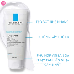 Gel Rửa Mặt Làm Sạch Dưỡng Ẩm Dành Cho Da Nhạy Cảm La Roche-Posay Toleriane Ultra Dermo-Hydrating Foaming Gel Amino Acid Cleanser 100ml