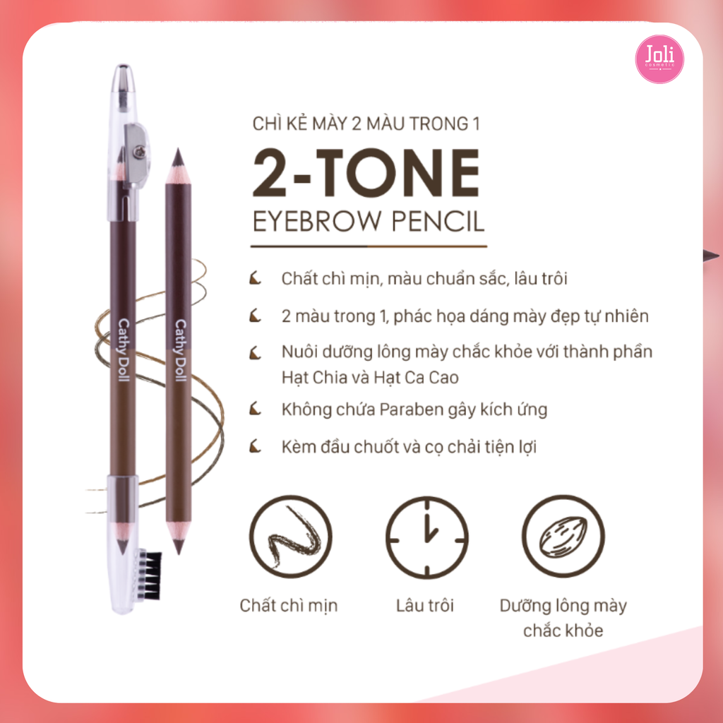 Chì Kẻ Mày 2 Màu Trong 1 Cathy Doll 2-Tone Eyebrow Pencil