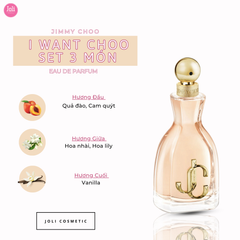 Set Nước Hoa Jimmy Choo I Want Choo EDP 3 Món ( EDP 100ml & EDP 7.5ml & Body Lotion 100ml )