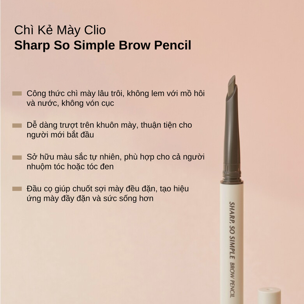 Chì Kẻ Mày Clio Sharp So Simple Brow Pencil 0.18g