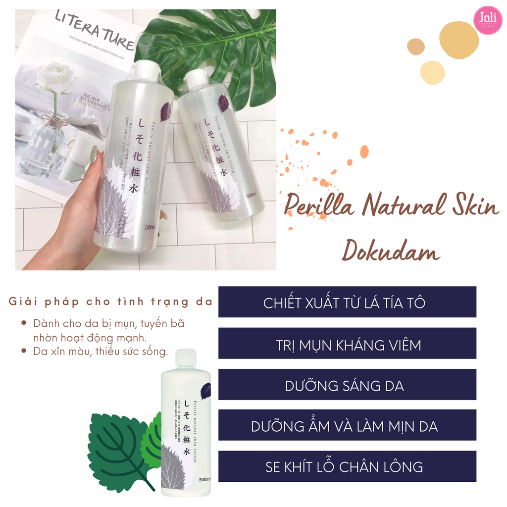 Nước Hoa Hồng Chiết Xuất Tía Tô Perilla Natural Skin Dokudami 500ml