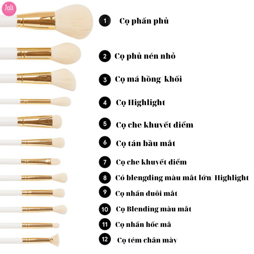 Bộ Cọ Trang Điểm 12 Cây BH Cosmetics There's Snow Body Like You Brust Set