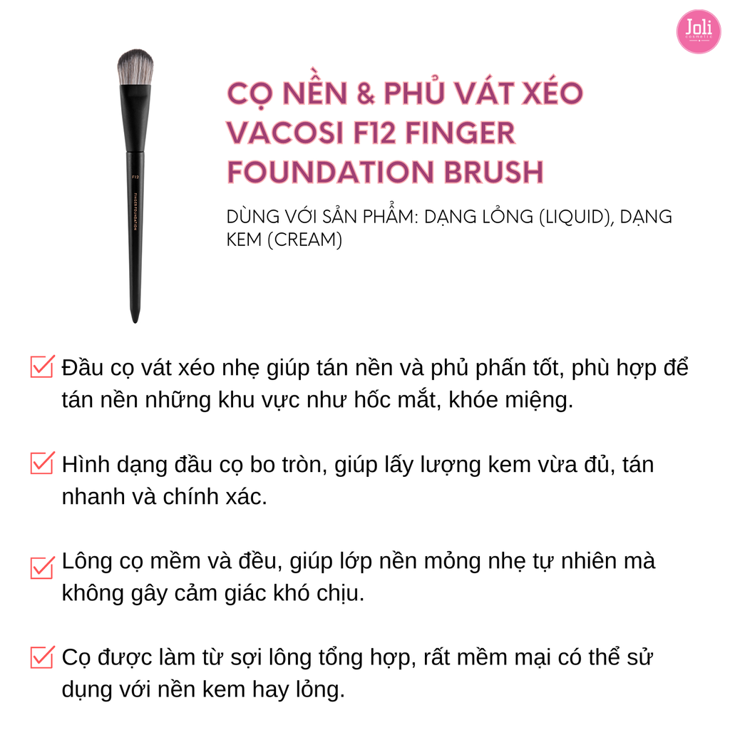 Cọ Nền & Phủ Vát Xéo Vacosi F12 Finger Foundation Brush