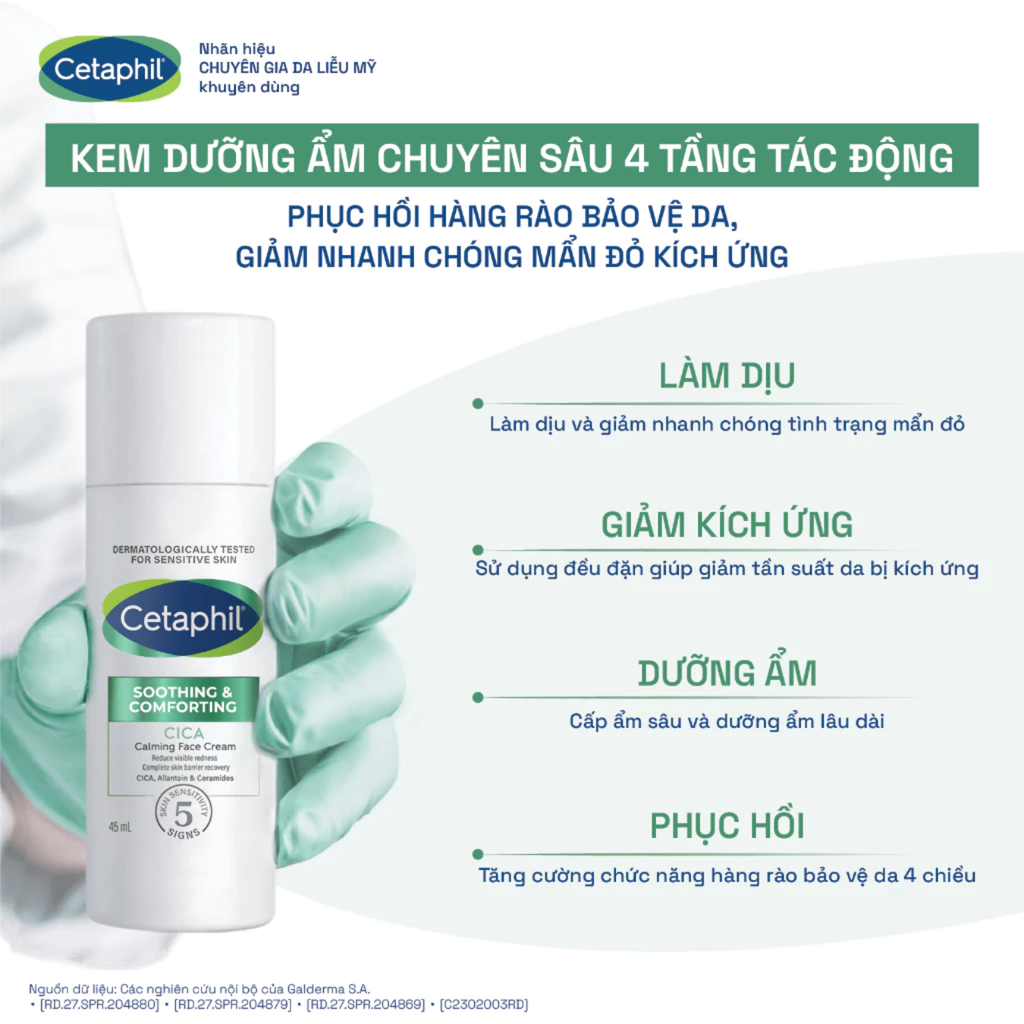 Kem Dưỡng Ẩm Làm Dịu Và Phục Hồi Da Cetaphil Soothing And Comforting Cica Calming Face Cream 45ml