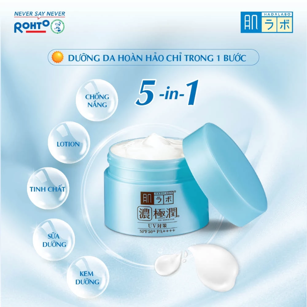 Gel Dưỡng Ẩm Chống Nắng Ban Ngày Hada Labo Koi-Gokujyun UV White Gel SPF50+ PA++++ 90g