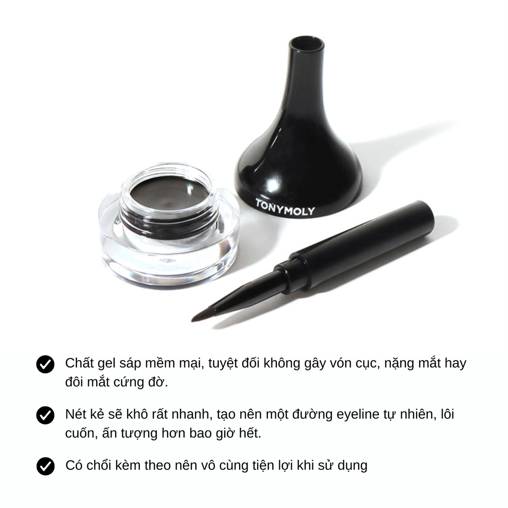 Kẻ Mắt Dạng Gel TonyMoly Backstage Gel Eyeliner 4g