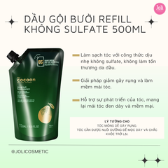 Túi Refill Dầu Gội Bưởi Giảm Gãy Rụng & Kích Thích Mọc Tóc Cocoon Pomelo Shampoo 500ml