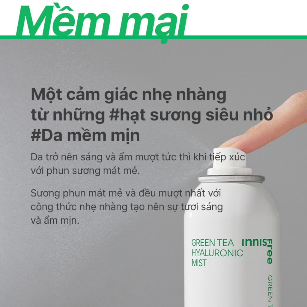 Xịt Khoáng Dưỡng Ẩm innisfree Green Tea Hyaluronic Mist 150ml