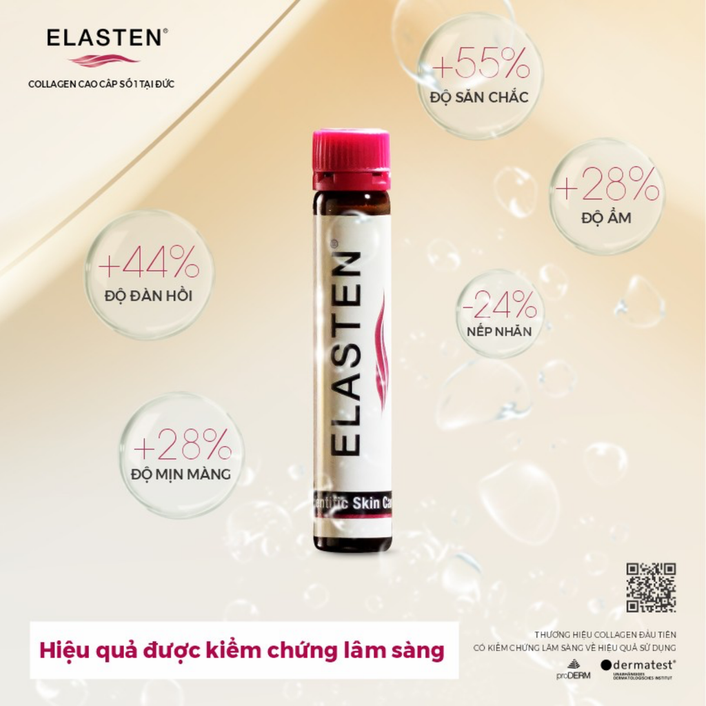 Nước Uống Đẹp Da Collagen Elasten (28 Ống X 25Ml)