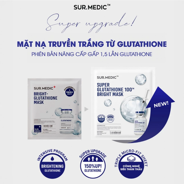 Mặt Nạ Làm Sáng Da Sur.Medic+ Super Glutathione 100 Bright Mask 30g
