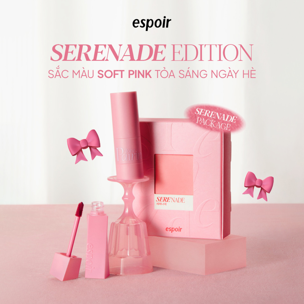 Set Son Kem Espoir Couture Lip Tint Blur Velvet Serenade 5.5g & Má Hồng Espoir Tone Pairing Liquid Cheek Serenade 8ml
