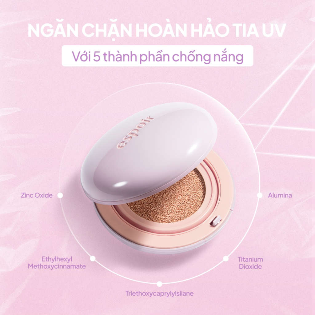 Phấn Nước Chống Nắng Nâng Tone Espoir Dewlike Jello Tone Up Cushion SPF50+ PA+++15g (tặng kèm ví)