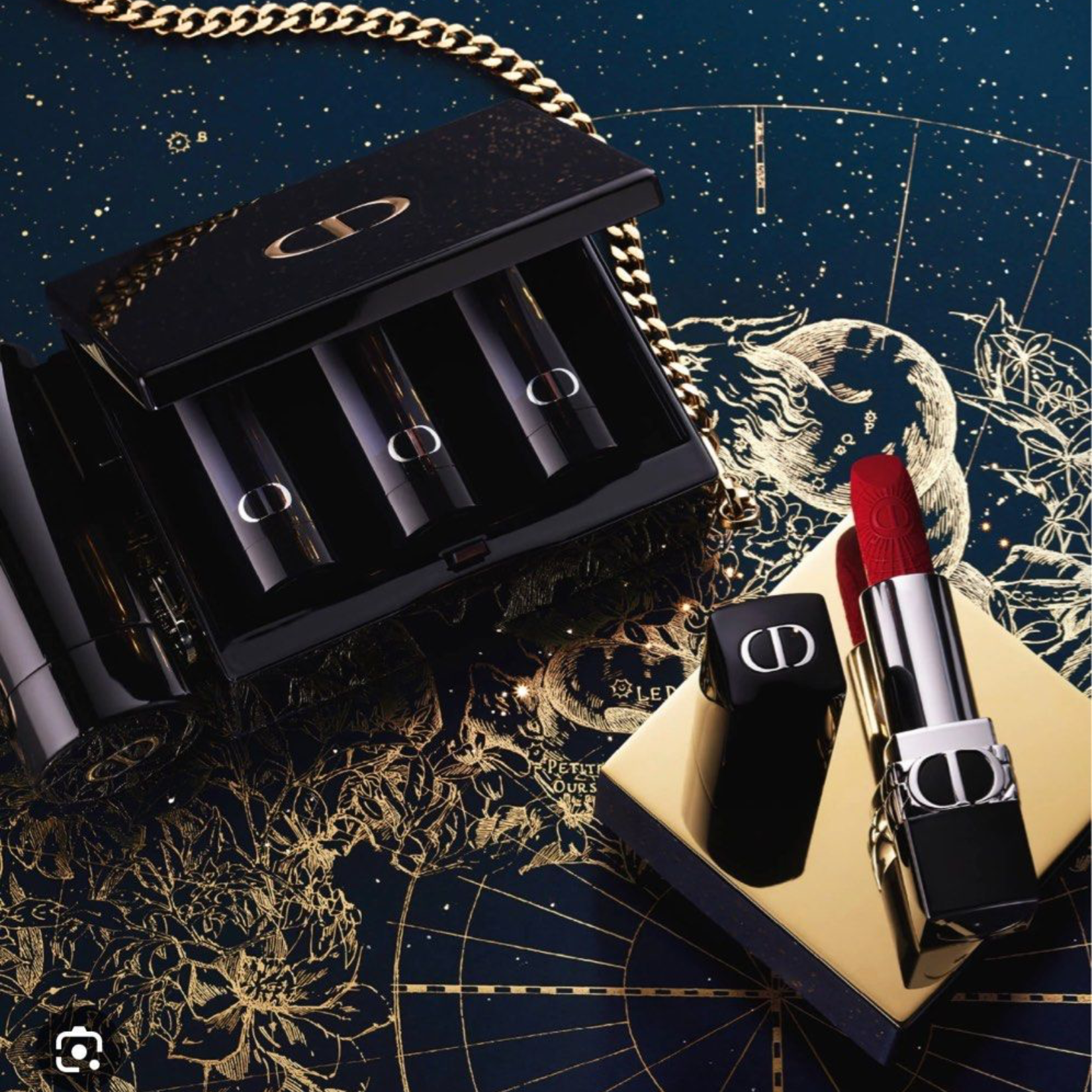 Set Son & Ví Cầm Tay Dior Rouge Minaudière Clutch and Lipstick Set