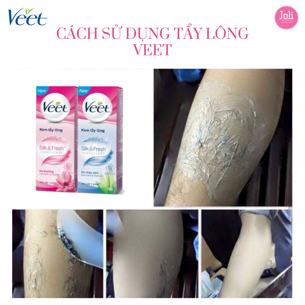 Kem Tẩy Lông Veet Silk & Fresh Dành Cho Da Nhạy Cảm Aloe Vera & Vitamin E