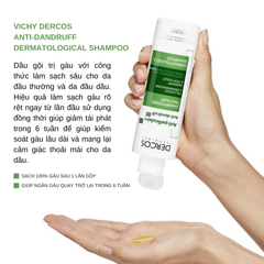 Bộ Dầu Gội Giảm Gàu Cho Da Đầu Dầu & Ngứa Vichy Dercos Anti-Dandruff Dermatological Shampoo Normal To Oily Hair 200ml + 50ml