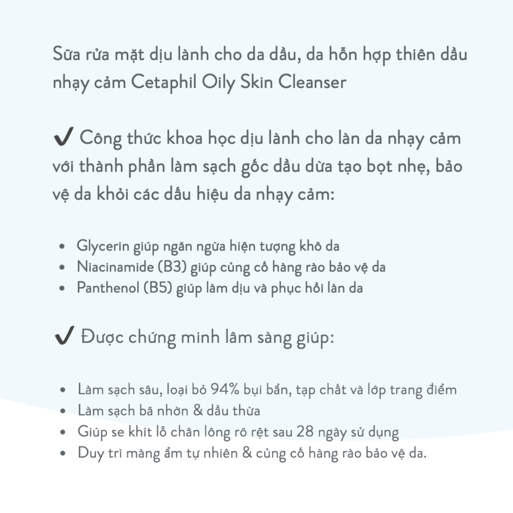 Sữa Rửa Mặt Cho Da Dầu Nhạy Cảm Cetaphil Oily Skin Cleanser