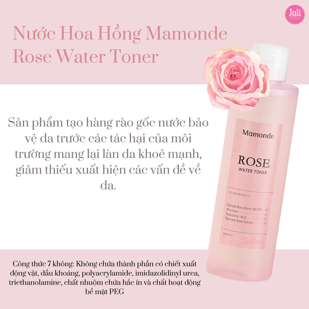Nước Hoa Hồng Dưỡng Ẩm Cho Mọi Loại Da Mamonde Rose Water Toner 150ml