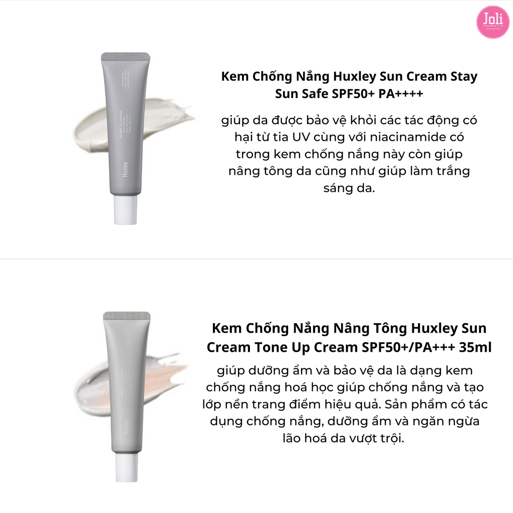 Kem Chống Nắng Nâng Tông Huxley Sun Cream Tone Up Cream SPF50+ PA+++