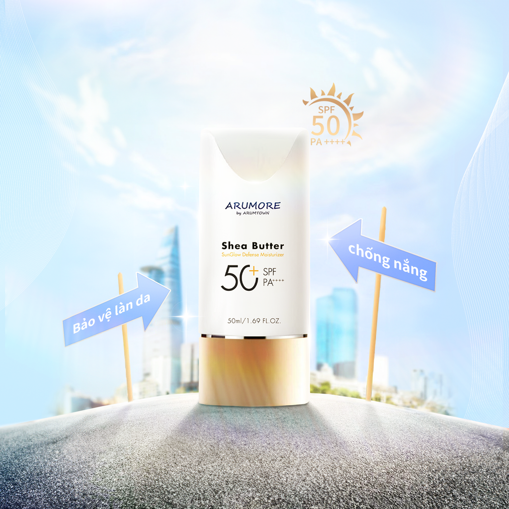 Kem Chống Nắng Kiềm Dầu Arumore Shea Butter Sunglow Defense Moisture SPF50+ 50ml