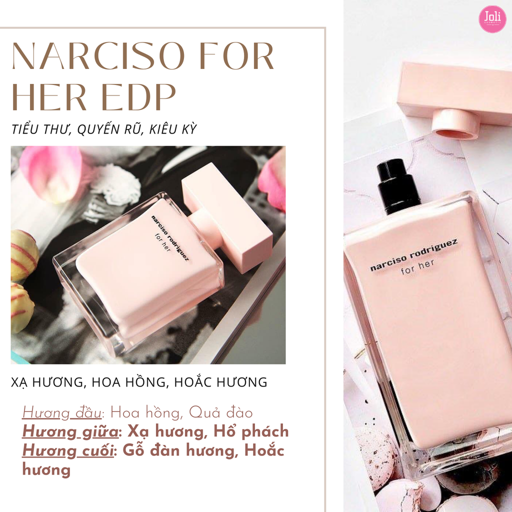 Set Nước Hoa Nữ Narciso Rodriguez For Her EDP 3 Món (100ml + 10ml + 50ml Lotion)