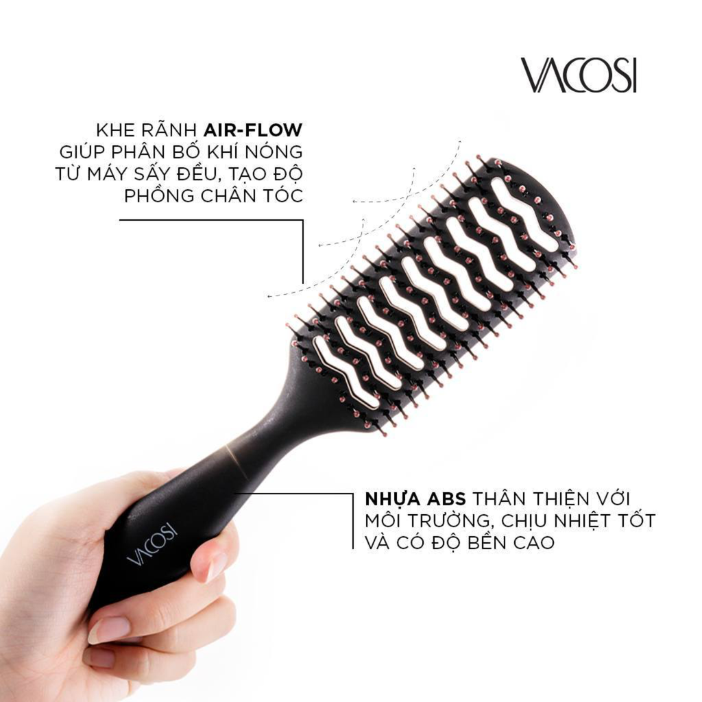Lược Bán Nguyệt Tạo Kiểu & Phồng Tóc Vacosi C08 For All Hair Types Styling Hairbrush