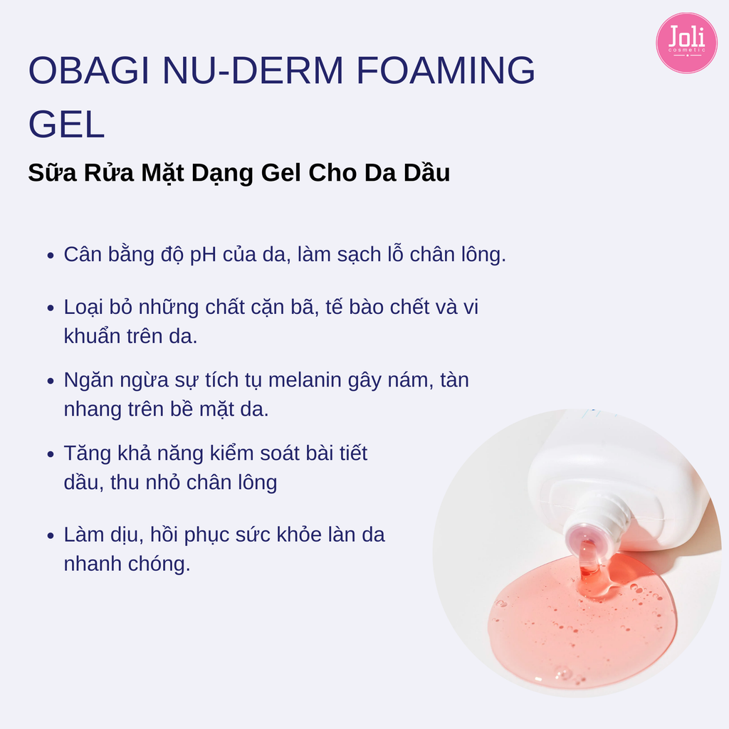 Sữa Rửa Mặt Dạng Gel Cho Da Dầu Obagi Nu-derm Foaming Gel