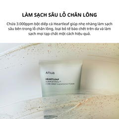Sữa Rửa Mặt Cho Da Dầu Anua Heartleaf Quercetinol Pore Deep Cleansing Foam 150ml