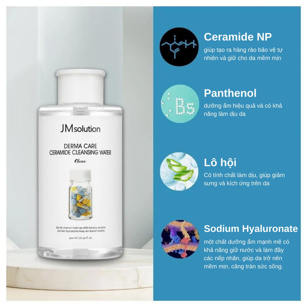 Nước Tẩy Trang JMsolution Derma Care Cleansing Water Clear 500ml