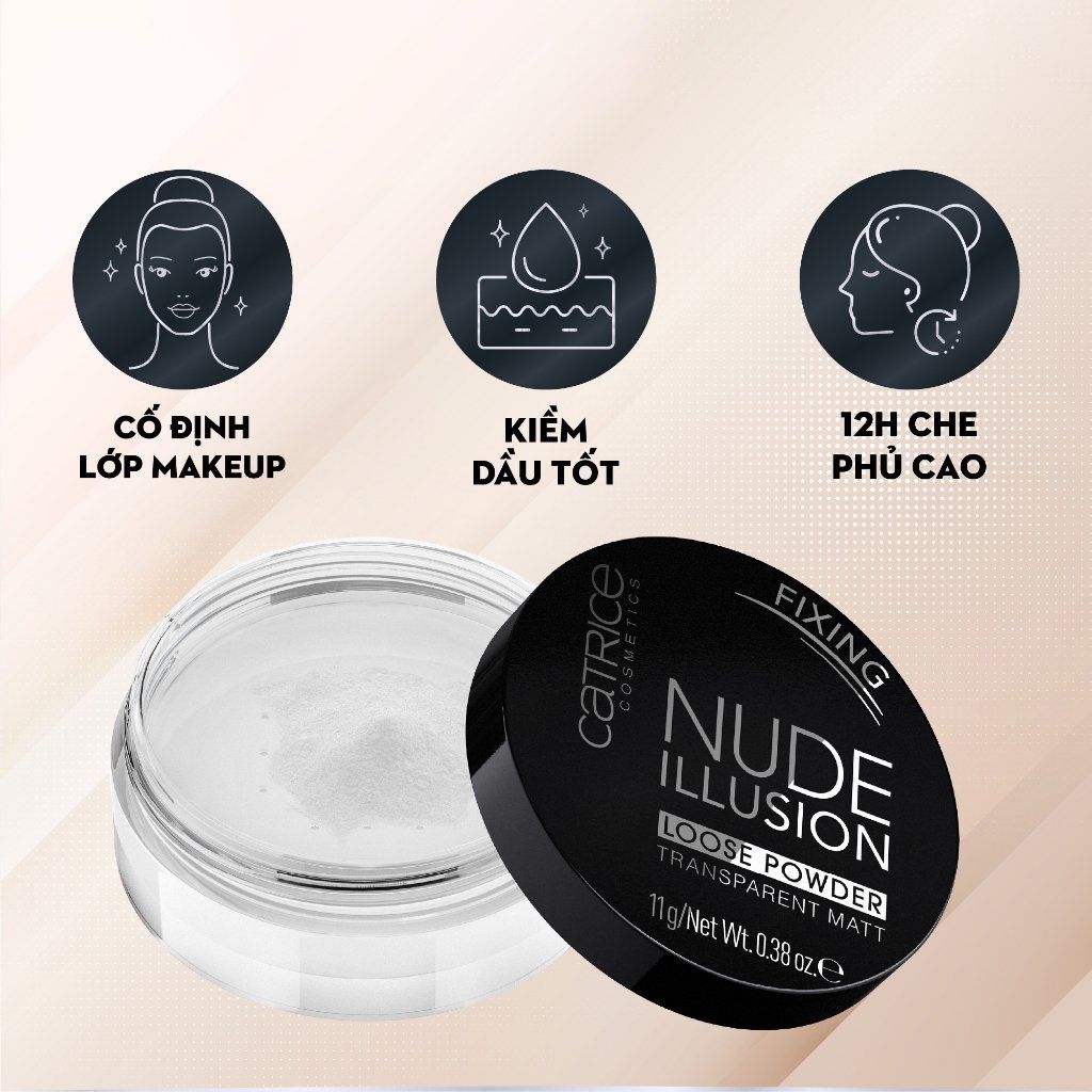 Phấn Phủ Bột Kiềm Dầu Catrice Nude Illusion Loose Powder Transparent Matt 11g